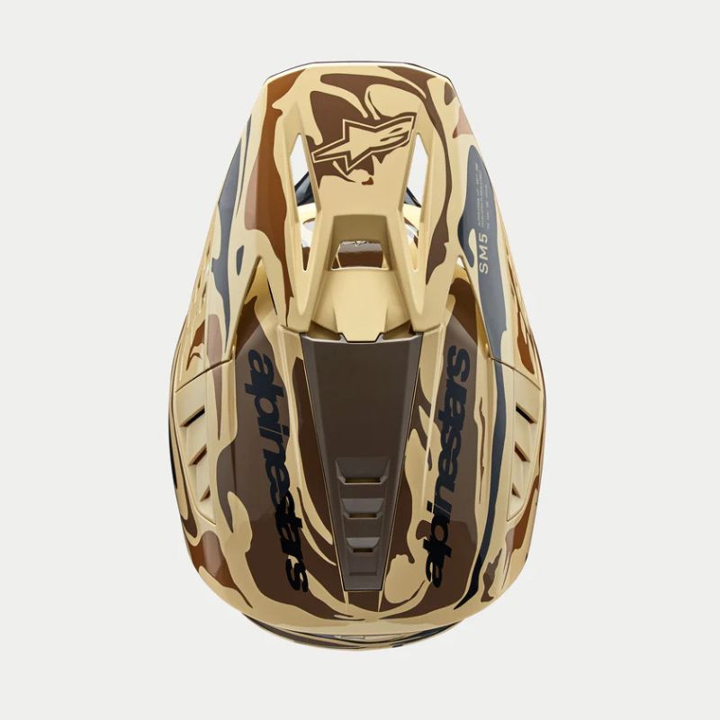 CASCO ALPINESTAR S-M5 MINERAL DARK BROWN KANGAROO MATT