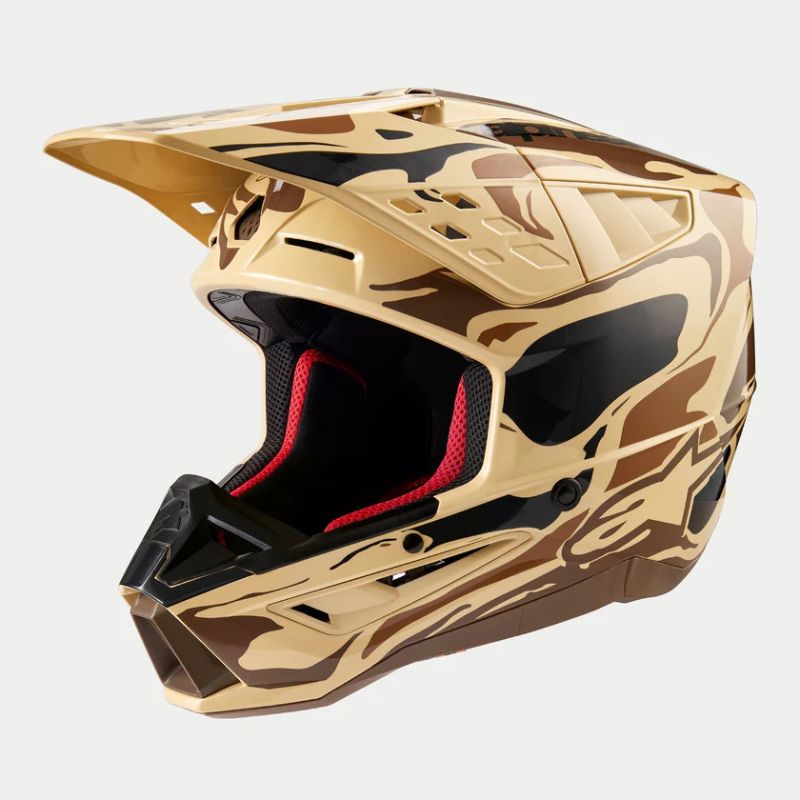 CASCO ALPINESTAR S-M5 MINERAL DARK BROWN KANGAROO MATT