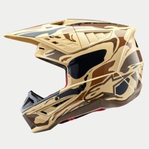 CASCO ALPINESTAR S-M5 MINERAL DARK BROWN KANGAROO MATT
