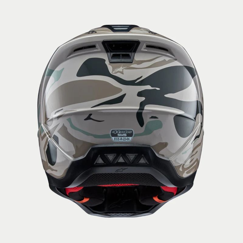 CASCO ALPINESTAR S-M5 MINERAL WARM GRAY CELADON GREEN GLOSSY