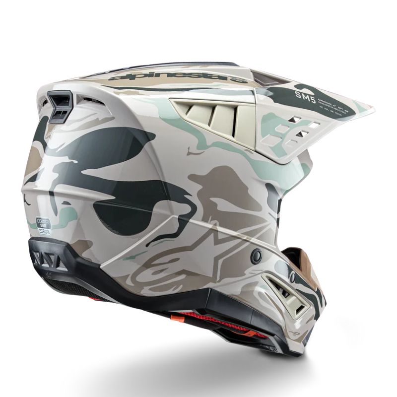 CASCO ALPINESTAR S-M5 MINERAL WARM GRAY CELADON GREEN GLOSSY