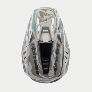 CASCO ALPINESTAR S-M5 MINERAL WARM GRAY CELADON GREEN GLOSSY