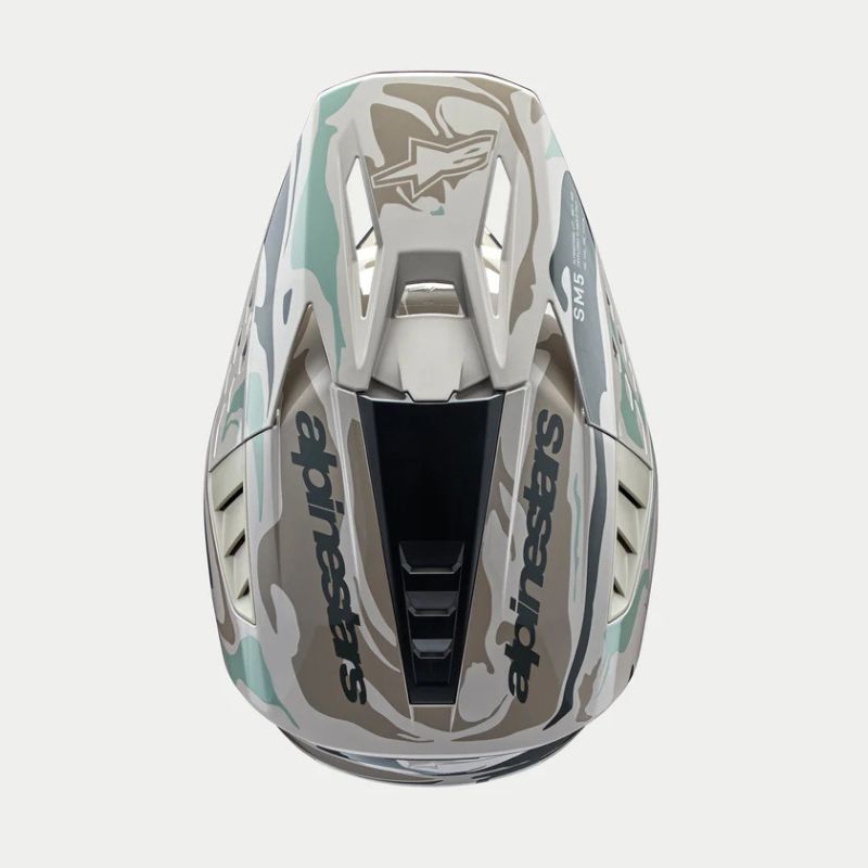 CASCO ALPINESTAR S-M5 MINERAL WARM GRAY CELADON GREEN GLOSSY