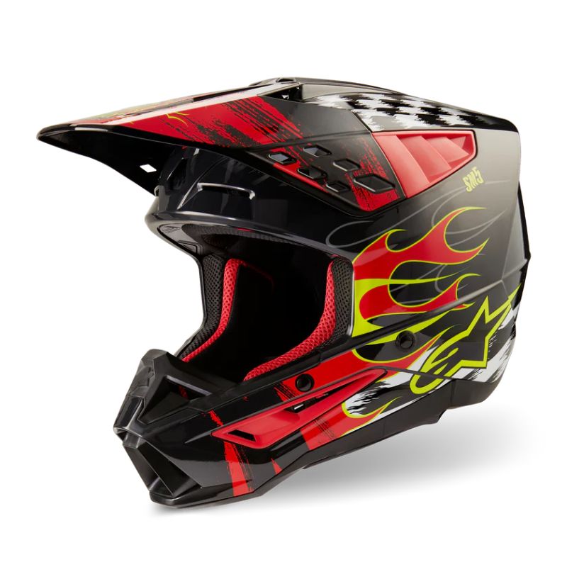 CASCO ALPINESTAR S-M5 RASH DARK GRAY BRIGHT RED GLOSSY