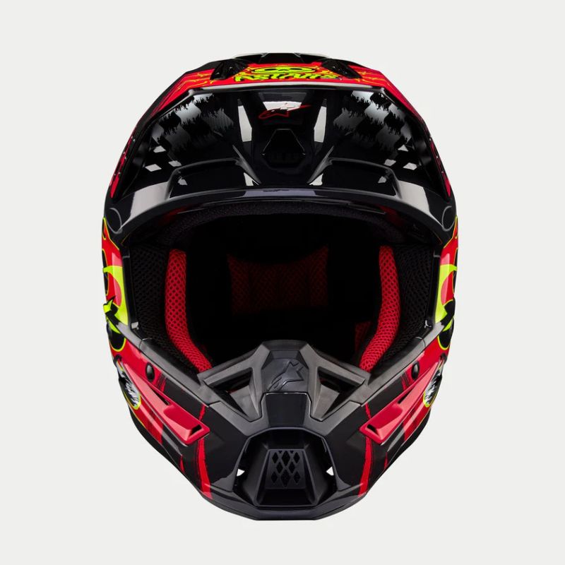 CASCO ALPINESTAR S-M5 RASH DARK GRAY BRIGHT RED GLOSSY