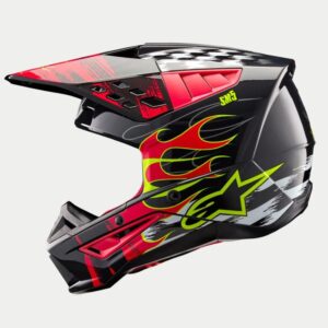 CASCO ALPINESTAR S-M5 RASH DARK GRAY BRIGHT RED GLOSSY