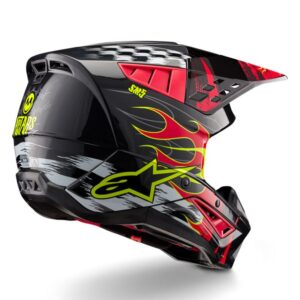 CASCO ALPINESTAR S-M5 RASH DARK GRAY BRIGHT RED GLOSSY
