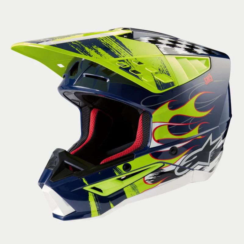 CASCO ALPINESTAR S-M5 RASH NIGHT NAVY YELLOW FLUO GLOSSY