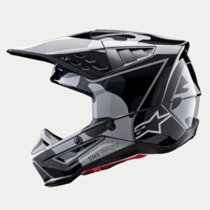CASCO ALPINESTAR S-M5 ROVER 2 BLACK SILVER GLOSSY