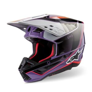 CASCO ALPINESTAR S-M5 SAIL VIOLET BLACK SILVER GLOSSY