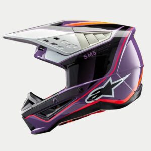 CASCO ALPINESTAR S-M5 SAIL VIOLET BLACK SILVER GLOSSY