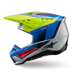CASCO ALPINESTAR S-M5 SAIL YELLOW FLUO ENAMEL BLUE SILV G