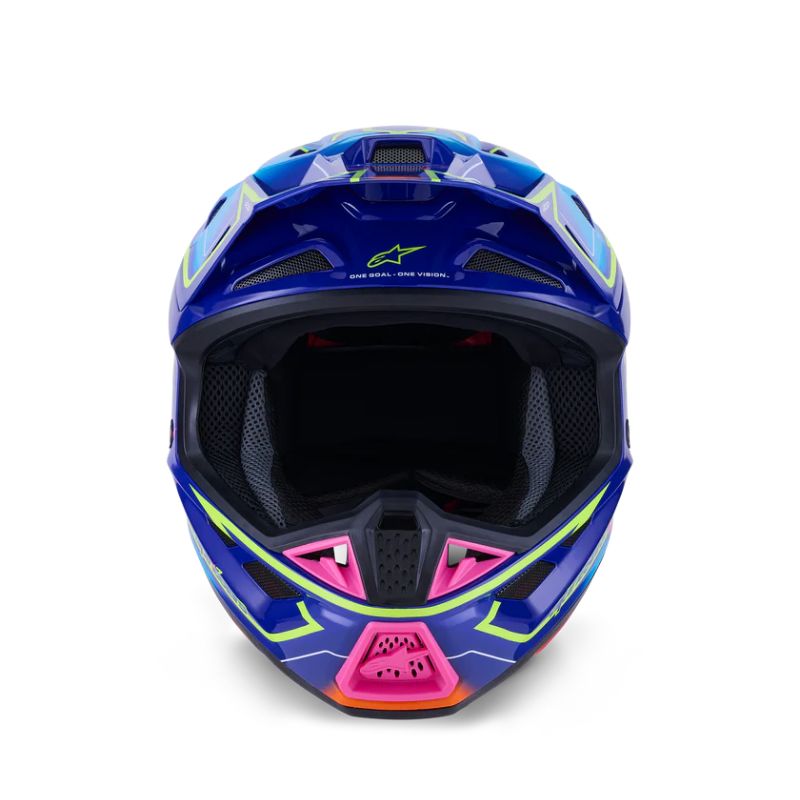 CASCO ALPINESTAR S-M7 CAST BLUE PINK YELLOW FLUO GLOSSY