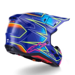 CASCO ALPINESTAR S-M7 CAST BLUE PINK YELLOW FLUO GLOSSY