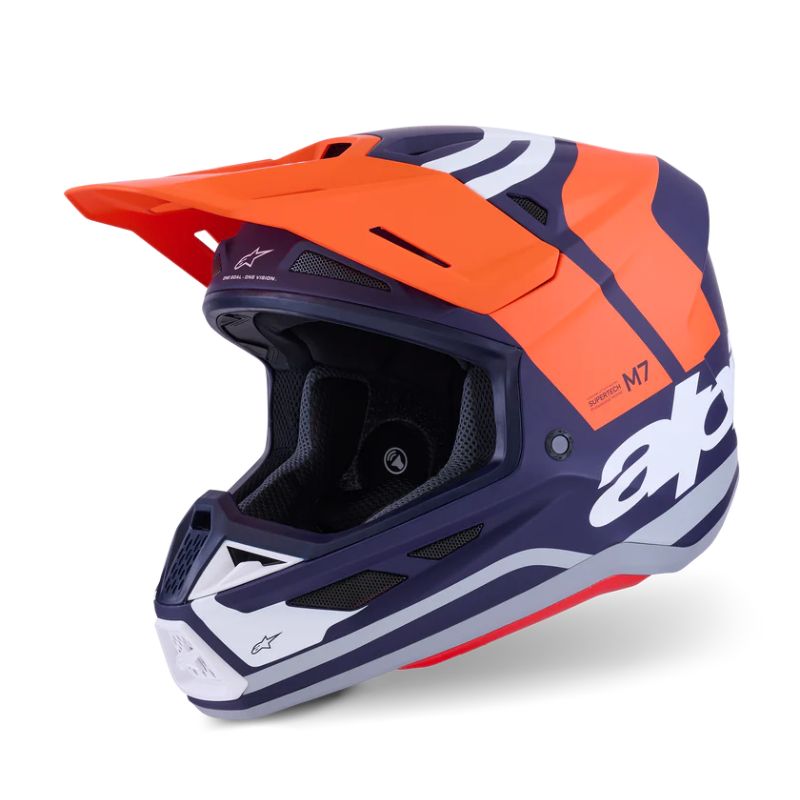 CASCO ALPINESTAR S-M7 CORE ORANGE BLUE MATT