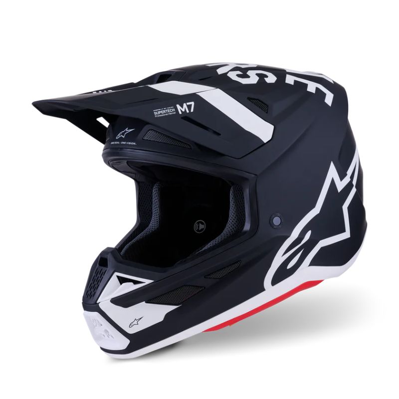 CASCO ALPINESTAR S-M7 DASHER BLACK WHITE MATT