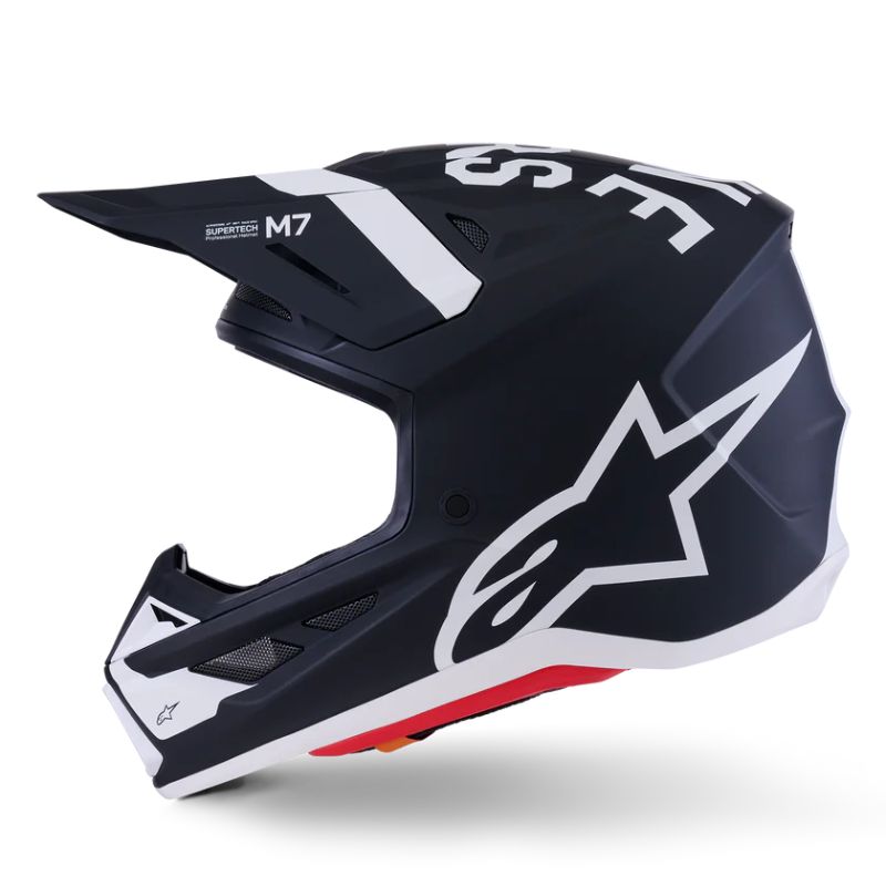 CASCO ALPINESTAR S-M7 DASHER BLACK WHITE MATT