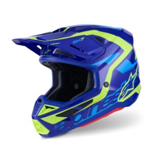 CASCO ALPINESTAR S-M7 DEED BLUE YELLOW FLUO GLOSS