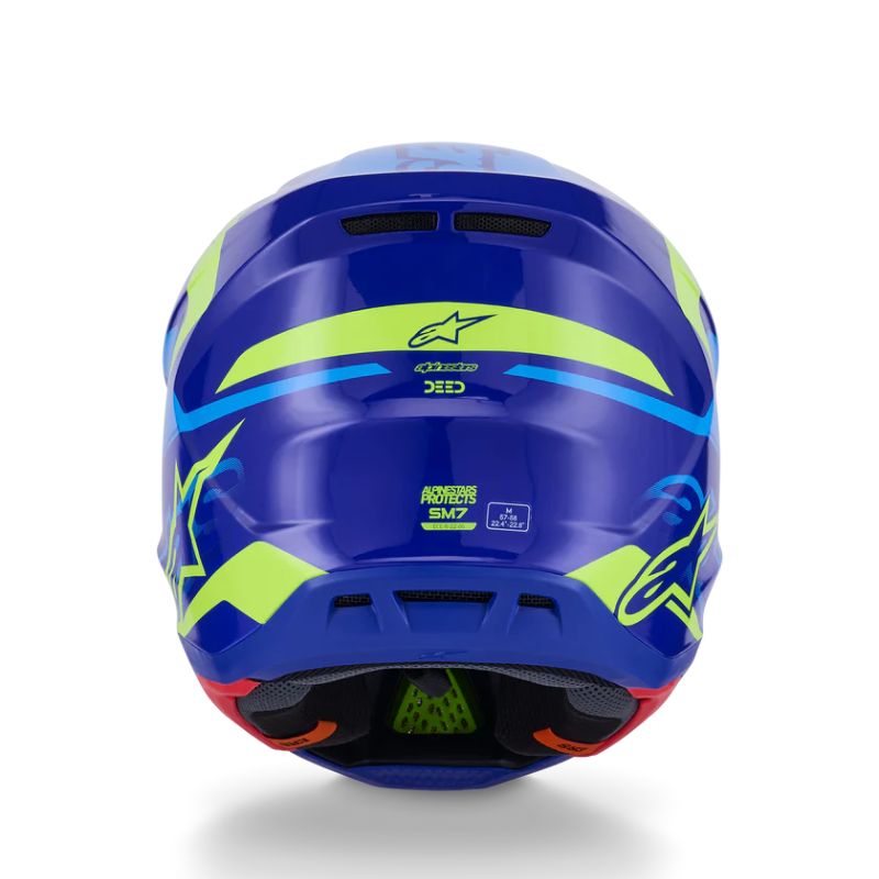 CASCO ALPINESTAR S-M7 DEED BLUE YELLOW FLUO GLOSS