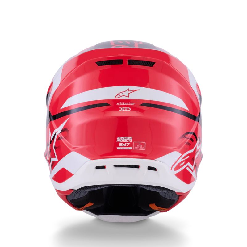 CASCO ALPINESTAR S-M7 DEED RED BLACK WHITE GLOSSY