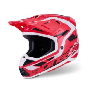 CASCO ALPINESTAR S-M7 DEED RED BLACK WHITE GLOSSY