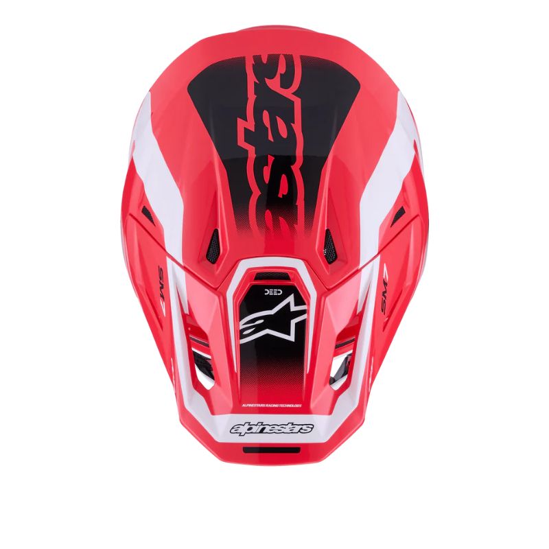 CASCO ALPINESTAR S-M7 DEED RED BLACK WHITE GLOSSY