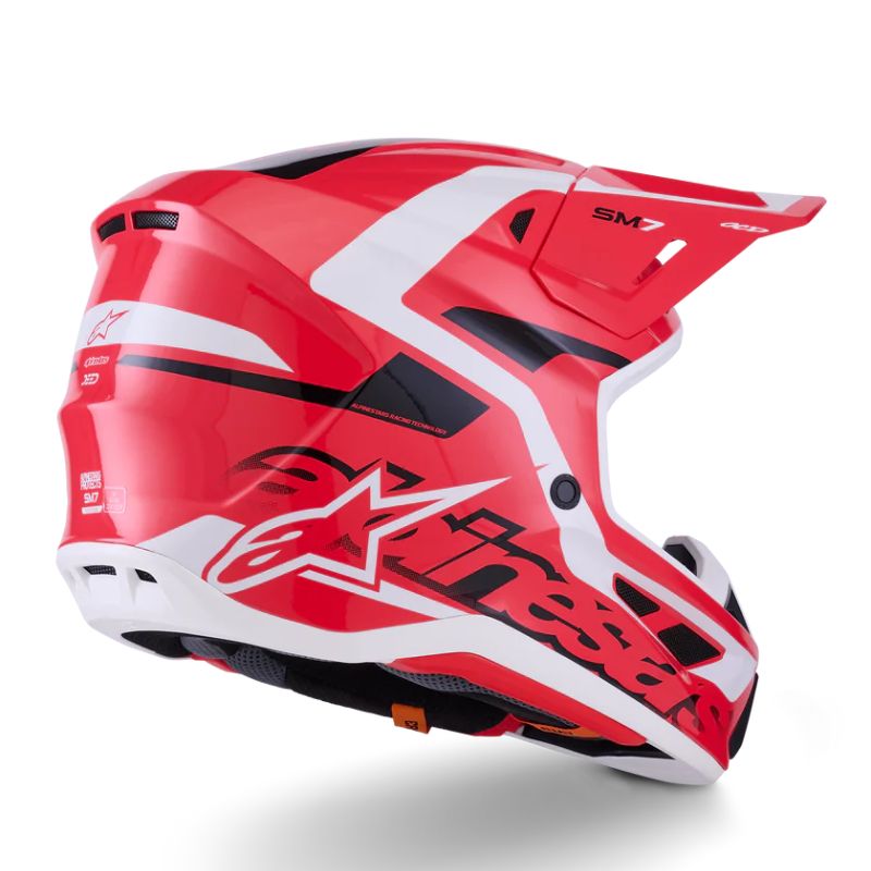 CASCO ALPINESTAR S-M7 DEED RED BLACK WHITE GLOSSY