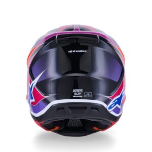 CASCO ALPINESTAR S-M7 FUSE BLUE PURPLE PINK GLOSS