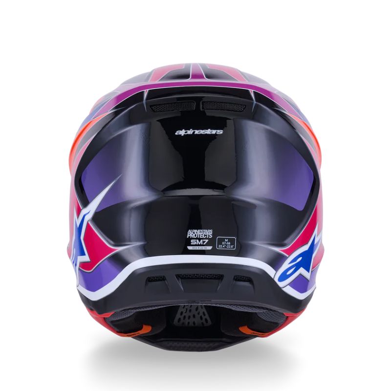 CASCO ALPINESTAR S-M7 FUSE BLUE PURPLE PINK GLOSS