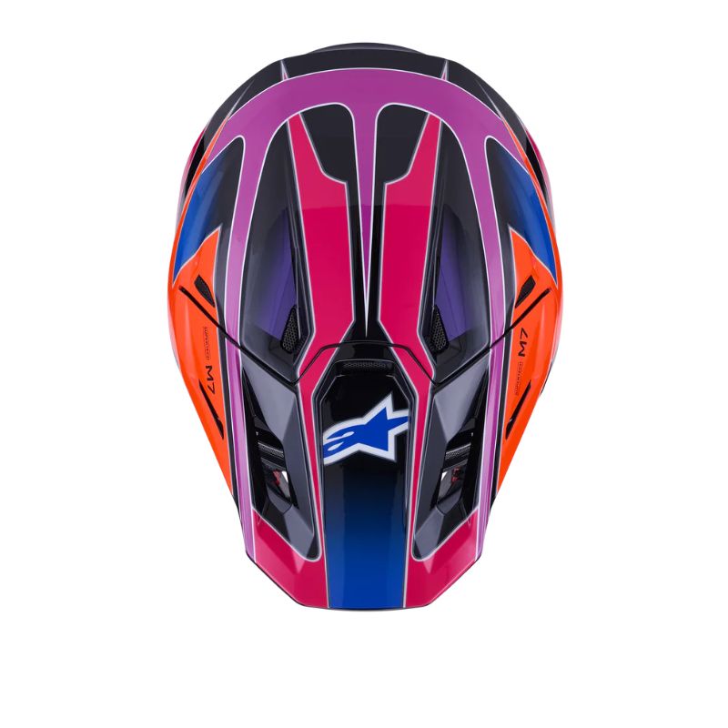CASCO ALPINESTAR S-M7 FUSE BLUE PURPLE PINK GLOSS