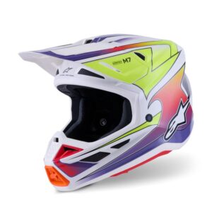 CASCO ALPINESTAR S-M7 FUSE WH YELLOW FLUO PURPLE GLOSSY