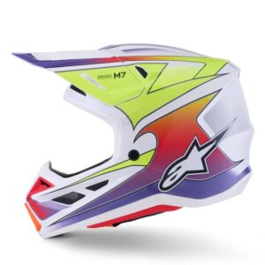 CASCO ALPINESTAR S-M7 FUSE WH YELLOW FLUO PURPLE GLOSSY