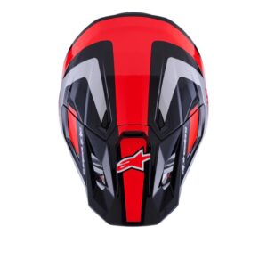 CASCO ALPINESTAR S-M7 RISE BLACK SILVER RED FLUO GLOSSY