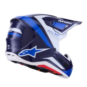 CASCO ALPINESTAR S-M7 RISE BLUE WHITE GLOSSY