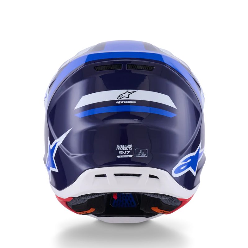 CASCO ALPINESTAR S-M7 RISE BLUE WHITE GLOSSY