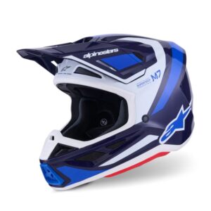 CASCO ALPINESTAR S-M7 RISE BLUE WHITE GLOSSY
