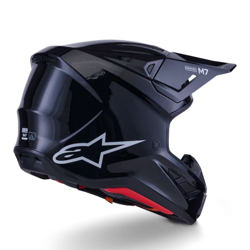 CASCO ALPINESTAR S-M7 SOLID BLACK GLOSSY