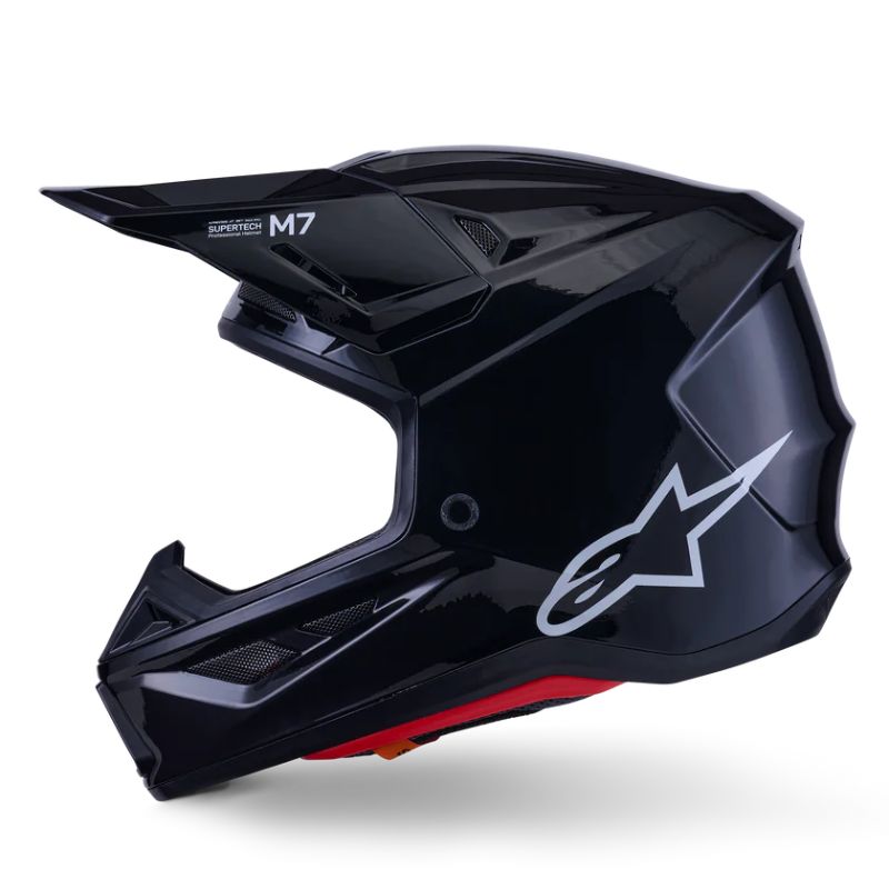 CASCO ALPINESTAR S-M7 SOLID BLACK GLOSSY