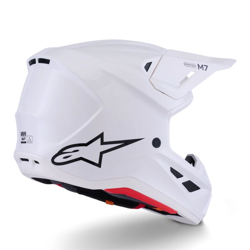 CASCO ALPINESTAR S-M7 SOLID WHITE GLOSSY