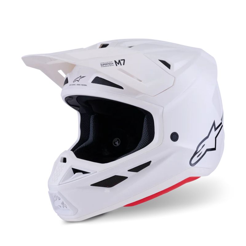 CASCO ALPINESTAR S-M7 SOLID WHITE GLOSSY