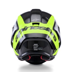 CASCO ALPINESTAR SUPERTECH  R10 ARIUS BLACK SILVER YELLOW FLUO GLOSSY