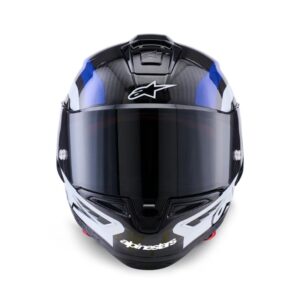CASCO ALPINESTAR SUPERTECH  R10 ARIUS BLACK WHITE BLUE GLOSSY