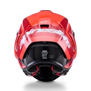 CASCO ALPINESTAR SUPERTECH  R10 ARIUS BLACK WHITE DOUBLE RED GLOSSY