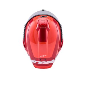 CASCO ALPINESTAR SUPERTECH  R10 ARIUS BLACK WHITE DOUBLE RED GLOSSY