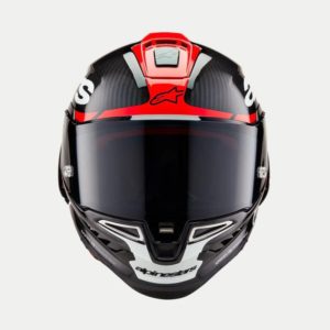 CASCO ALPINESTAR SUPERTECH R10 ELEMENT BLACK BARBON BRIGHT RED WHITE GLOSSY