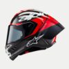 CASCO ALPINESTAR SUPERTECH R10 ELEMENT BLACK BARBON BRIGHT RED WHITE GLOSSY - Imagen 5