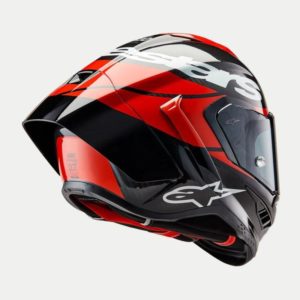 CASCO ALPINESTAR SUPERTECH R10 ELEMENT BLACK BARBON BRIGHT RED WHITE GLOSSY