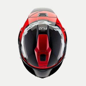 CASCO ALPINESTAR SUPERTECH R10 ELEMENT BLACK BARBON BRIGHT RED WHITE GLOSSY