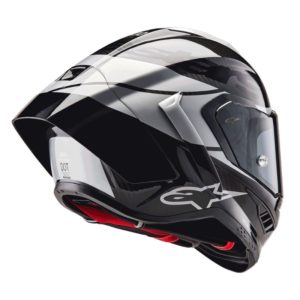 CASCO ALPINESTAR SUPERTECH R10 ELEMENT BLACK CARBON SILVER BLACK GLOSSY