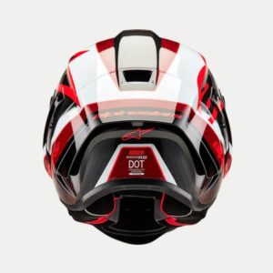 CASCO ALPINESTAR SUPERTECH R10 TEAM BLACK CARBON RED WHITE GLOSSY